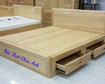GIường Ngủ Gỗ Sồi Nga 2 Ngăn Kéo Tại Nhà Anh Nguyễn Vinh Ở Thái Hóa Nghệ An FB 091